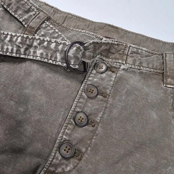 Free People Desert Daze Harem Pants Belted Button Front Olive Women's XS/2 - Picture 6 of 11